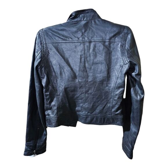 TRUTH AND PRIDE. Perforated Black Leather Moto Jacket - Size XS - Picture 2 of 9